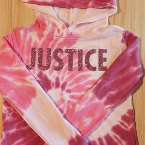 Girl's Tie Dye crop Justice sweater size: 8